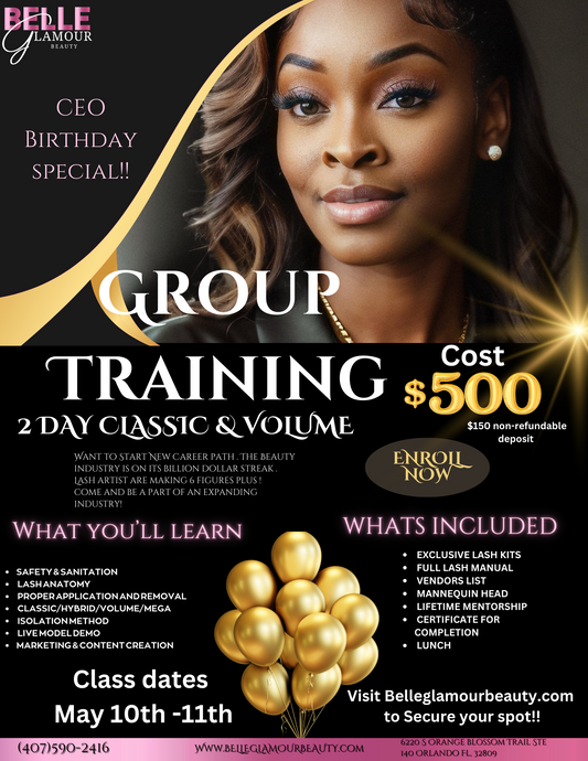 Beginner Lash Training Group Master Class $500 Special !!!